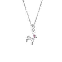 Zircon cubique Micro Pave collier en argent sterling, Argent sterling 925, gazelle, Plaqué de platine, pavé de micro zircon & pour femme, couleur originale Environ 17.7 pouce, Vendu par PC