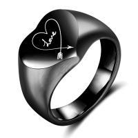 Anillo de dedo de acero Titanium de, Partículas de acero, Corazón, chapado, unisexo & diverso tamaño para la opción, más colores para la opción, Vendido por UD