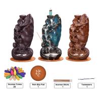 Incense Smoke Flow Backflow Holder Ceramic Incense Burner, Porcelain, handmade, for home and office & durable & multifunctional 