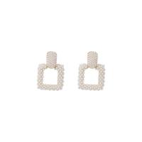 Boucle d'oreille en alliage de zinc en plastique perle, avec perle de plastique, bijoux de mode & pour femme, doré Vendu par paire