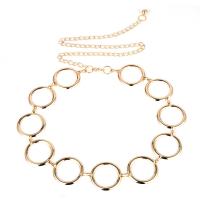 Eisen Taillenkette, Kreisring, goldfarben plattiert, einstellbar & für Frau, goldfarben, 44mm, Länge:58.5 cm, verkauft von PC