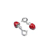 925 Sterling Silber Lobster Clasp Charme, Erdbeere, DIY & Epoxy Aufkleber, rot, 5.8x18.3mm, Bohrung:ca. 3mm, verkauft von PC