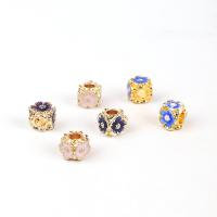 Enamel Zinc Alloy Beads, Flower, gold color plated, DIY 