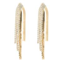 Fashion Fringe Earrings, Zinklegierung, QuasteTroddel, plattiert, für Frau & mit Strass, keine, 25x110mm, verkauft von Paar