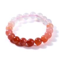 Agate salino Pulsera, Esférico, gradiente de color & diverso tamaño para la opción & para mujer, color mixto, longitud:aproximado 18 cm, Vendido por UD