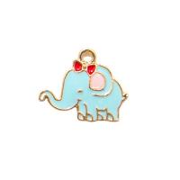 Zinc Alloy Enamel Pendants, Elephant, rack plating, DIY 