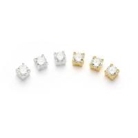 Sterling Silver Spacer Beads, 925 Sterling Silver, plated, micro pave cubic zirconia 