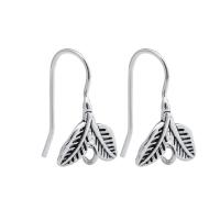 Sterling Silver Hook Earwire, 925 Sterling Silver, Leaf, plated 