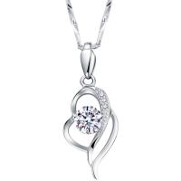 Zircon Micro Pave pendentif en argent sterling, Argent sterling 925, Placage de couleur argentée, pavé de micro zircon & pour femme, argent Vendu par PC