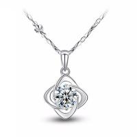 Cubic Zirconia Sterling Silver Pendants, 925 Sterling Silver, platinum plated, micro pave cubic zirconia 