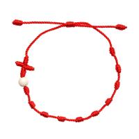 Edelstein Armbänder, Terylen Schnur, mit Magnesit, Kreuz, Folk-Stil & unisex, rot, Länge:ca. 7.4-11.8 ZollInch, verkauft von PC