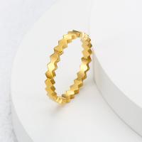 Anillo de dedo de acero Titanium de, Partículas de acero, Cuadrado, chapado en color dorado, diverso tamaño para la opción & para mujer, dorado, Vendido por UD