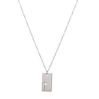 Collier de bijoux de titane, Acier titane, avec 5cm chaînes de rallonge, rectangle, Placage ionique sous vide, bijoux de mode & réglable & pour femme, plus de couleurs à choisir cm, Vendu par PC