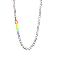 Collier de bijoux de titane, Acier titane, avec Acrylique, bijoux de mode & unisexe, couleur originale, 7mm cm, Vendu par PC