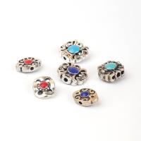 Enamel Zinc Alloy Beads, antique silver color plated, DIY 