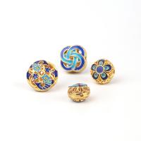 Enamel Zinc Alloy Beads, gold color plated, DIY & hollow 