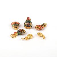 Zinc Alloy Enamel Pendants, gold color plated, Unisex 