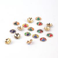 Zinc Alloy Bead Caps, Flower, gold color plated, DIY & enamel 