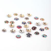 Zinc Alloy Bead Caps, Flower, plated, DIY & enamel 