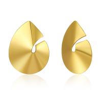 Brass Stud Earring, 18K gold plated, fashion jewelry & for woman, golden 