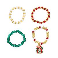 Christmas Finger Ring, Zinc Alloy, with Seedbead, plated, 4 pieces & Christmas jewelry & for woman & enamel 20mm US Ring .5 