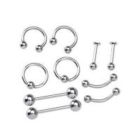 316 L Edelstahl Body Piercing-Schmuck-Set, 10 Stück & unisex, originale Farbe, 8mm,10mm,16mm, verkauft von setzen