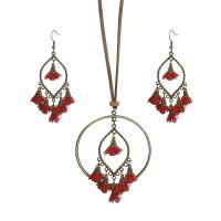 Fashion Zinc Alloy Jewelry Sets, with Cloth, gold color plated, 2 pieces & Bohemian style & for woman Approx 29.13 Inch 