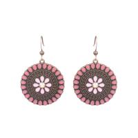 Enamel Zinc Alloy Drop Earring, gold color plated, Bohemian style & for woman 