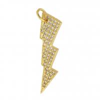 Cubique Pendentif en laiton zircon pavent, Placage de couleur d'or, bijoux de mode & DIY & pavé de micro zircon & pour femme, doré Environ 3mm, Vendu par PC