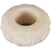 Mammoth Ivory Large Hole Bead, Donut, Carved & DIY, white 