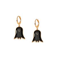 Huggie Hoop Drop Earring, Zinc Alloy, Ghost, gold color plated, for woman & enamel 