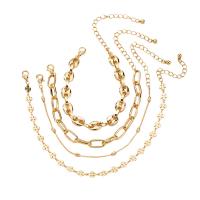 aleación de zinc Pulsera, chapado en color dorado, 4 piezas & para mujer, dorado, 4PCs/Set, Vendido por Set