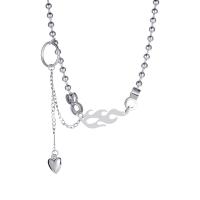 Zinc Alloy Necklace, Fire, silver color plated, fashion jewelry & Unisex, silver color cm 