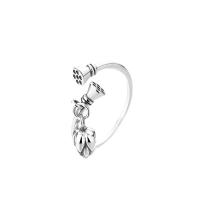 plata de ley 925 Anillo de dedo Cuff, Ajustable & Con colgante & diferentes estilos para la opción & para mujer, plateado, Vendido por UD