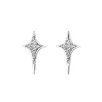 Silver Earring Zircon pavent Sterling, argent sterling 925, pavé de micro zircon & pour femme, argent Vendu par paire