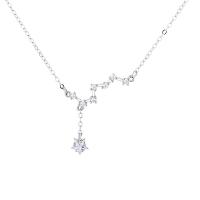 Zircon cubique Micro Pave collier en argent sterling, argent sterling 925, avec 1.96 inch chaînes de rallonge, Placage, pavé de micro zircon & pour femme, plus de couleurs à choisir Environ 14.56 pouce, Vendu par PC