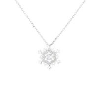 Zircon cubique Micro Pave collier en argent sterling, argent sterling 925, avec 1.96 inch chaînes de rallonge, flocon de neige, pavé de micro zircon & pour femme, argent Environ 15.73 pouce, Vendu par PC