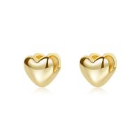 Arete de plata esterlina, plata de ley 925, Corazón, chapado en color dorado, para mujer, más colores para la opción, 10.5x11mm, Vendido por Par