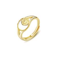 Anillo de Plata Ley, plata de ley 925, con Nácar, chapado en color dorado, Ajustable & para mujer, 20mm, Vendido por UD