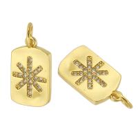 Colgante de Micro Pavé de Zirconía Cúbica, metal, chapado en color dorado, Joyería & Bricolaje & micro arcilla de zirconia cúbica & para mujer, dorado, 8.5x15x1.5mm, Vendido por UD