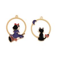 Zinc Alloy Enamel Pendants, gold color plated, DIY 