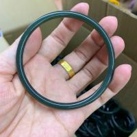 和田ジェイド ブレスレット, ドーナツ型, 洗練されました。, 女性用, ディープグリーン, inner 54~64mm, 売り手 パソコン