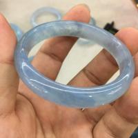 Aquamarine Bangle, Donut, polished, for woman, light blue, inner 53~58mm 