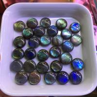 Labradorite Cabochon, Round, polished, DIY, grey, 13.7-14.5mm, Approx 