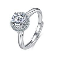 Cubic Zirconia Micro Pave Brass Finger Ring, platinum color plated, Adjustable & fashion jewelry & micro pave cubic zirconia & for woman 