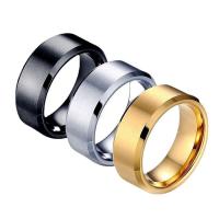 Anillo de dedo de acero Titanium de, Partículas de acero, Recubrimiento iónico al vacío, pulido & unisexo & diverso tamaño para la opción, más colores para la opción, 8x2mm, Vendido por UD