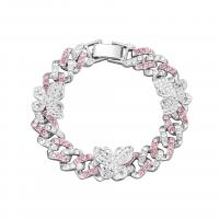 Zinc Alloy Rhinestone Bracelets, with Rhinestone, Butterfly, silver color plated, fashion jewelry & Unisex & with rhinestone 