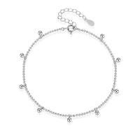 Plata de ley 925 pulsera tobillera, chapado en platina real, Ajustable & para mujer, color original, 240mm, Vendido por UD