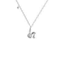 Collier de bijoux en argent , Argent sterling 925, lapin, Plaqué de platine, bijoux de mode & pour femme, couleur originale Environ 17.7 pouce, Vendu par PC