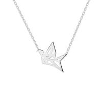 Collier de bijoux en argent , Argent sterling 925, Mille grues en Origami, Plaqué de platine, pour femme & creux, couleur originale Environ 17.7 pouce, Vendu par PC